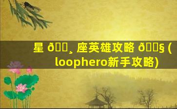 星 🌸 座英雄攻略 🐧 (loophero新手攻略)